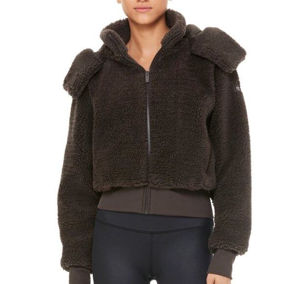 ALO Yoga Jackets & Blazers - Alo Foxy Sherpa Fleece Fuzzy Jacket Coat Chocolate Brown XS